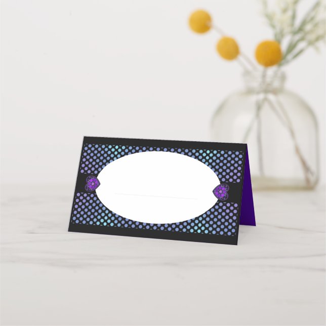 Lila paraply och hjärtan .7 placeringskort (Framsida)