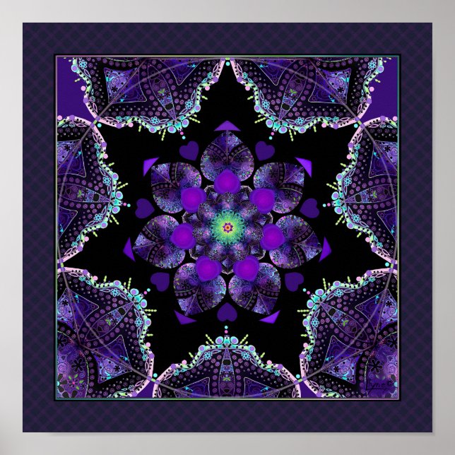 Lila paraply och hjärtan .7 poster (Framsidan)