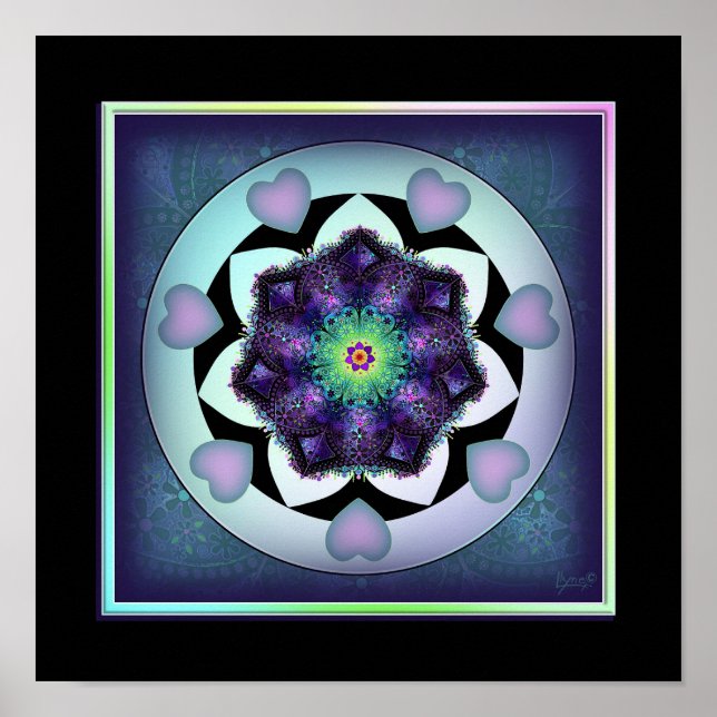 Lila paraply och hjärtan .7 poster (Framsidan)