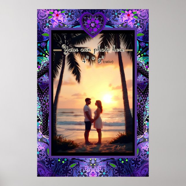 Lila paraply och hjärtan .7 poster (Framsidan)