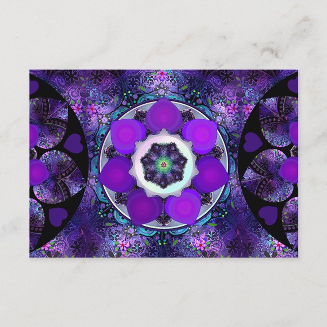 Lila paraply och hjärtan .7 tilläggskort (Framsida)