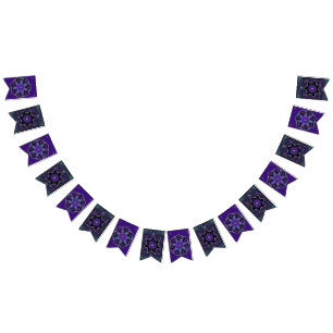 Lila paraply och hjärtan .7 vimplar