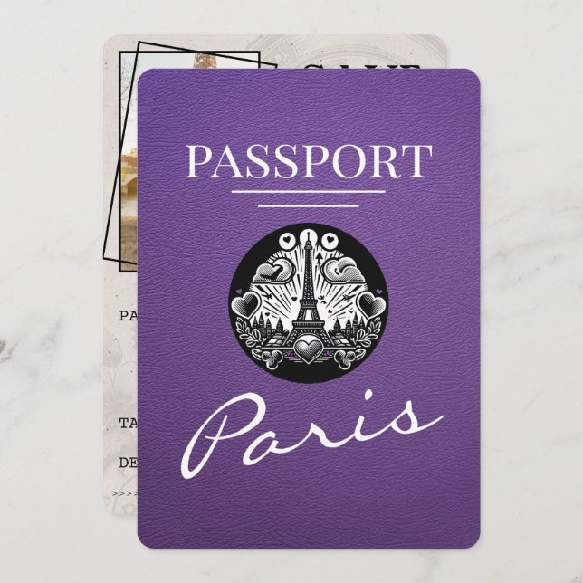 Lila Paris pass Spara datum Spara Datumet (Fram/baksida)