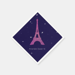 Lila Paris Theme Sweet 16 Birthday Napkins Pappersservett