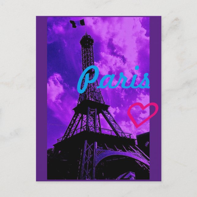 Lila Paris Vykort (Framsida)
