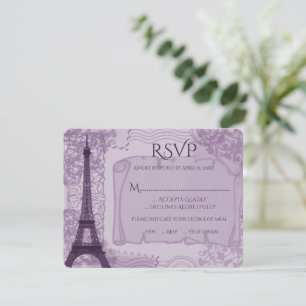 Lila Parisian Bröllop OSA Card Kort