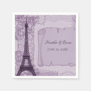 Lila Parisian Bröllop Pappra Napkins Pappersservett