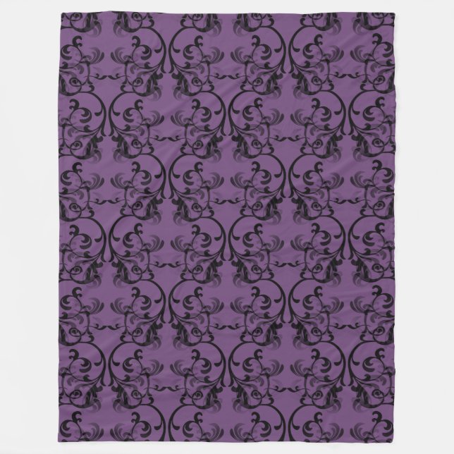 Lila Parisian Damask Fleece Blanket (Framsidan)