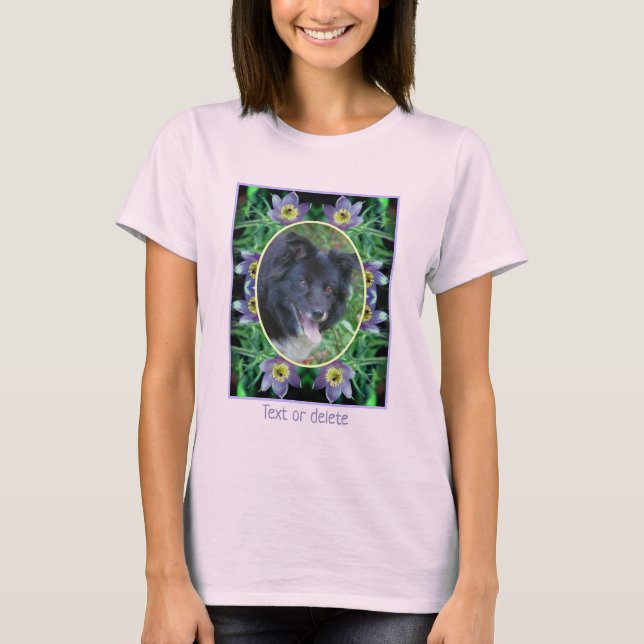 Lila Pasque Flowers Ram Skapar ditt eget foto T Shirt (Framsida)