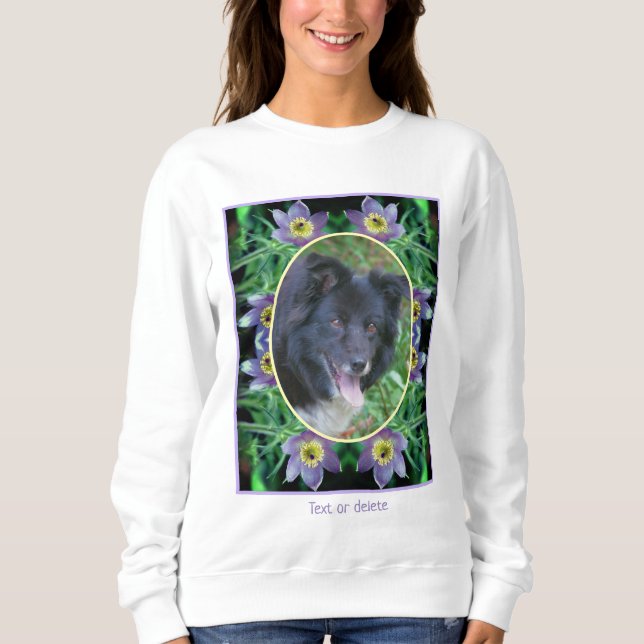 Lila Pasque Flowers Ram Skapar ditt eget foto T Shirt (Framsida)