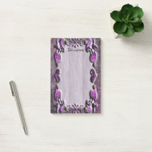 Lila Passion Blommigt Post-it Block