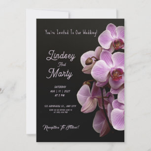 Lila Passion: Elegant Lila Orchids Bröllop Inbjudningar