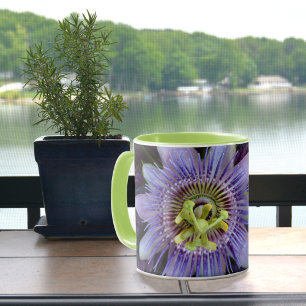 Lila Passion Flower Blommar Anpassade Mugg