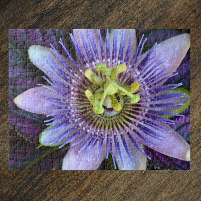 Lila Passion Flower Photographic Botanical Pussel (Skapare uppladdad)