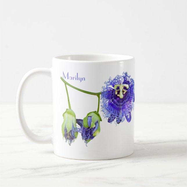 Lila Passion Flowers Coffee Mugg (Vänster)
