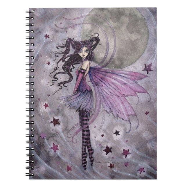 Lila Passion Gothic Fairy Fantasy Art bärbar dator Anteckningsbok Med Spiral (Framsidan)