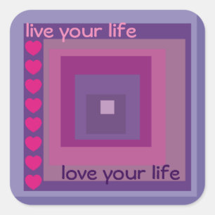 lila passion lavender fält diamant mönster art fyrkantigt klistermärke