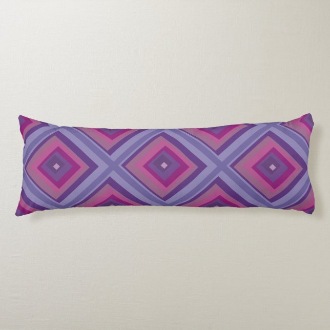 lila passion lavender fält diamant mönster art kroppskudde (Framsidan)