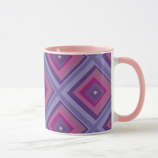 lila passion lavender fält diamant mönster art mugg (Höger)