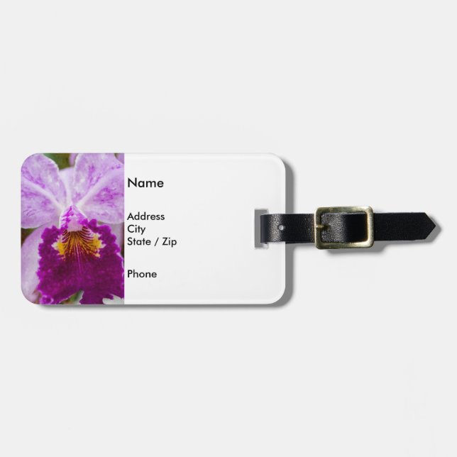 Lila Passion Orchid Bagagebricka (Horisontell Framsida)