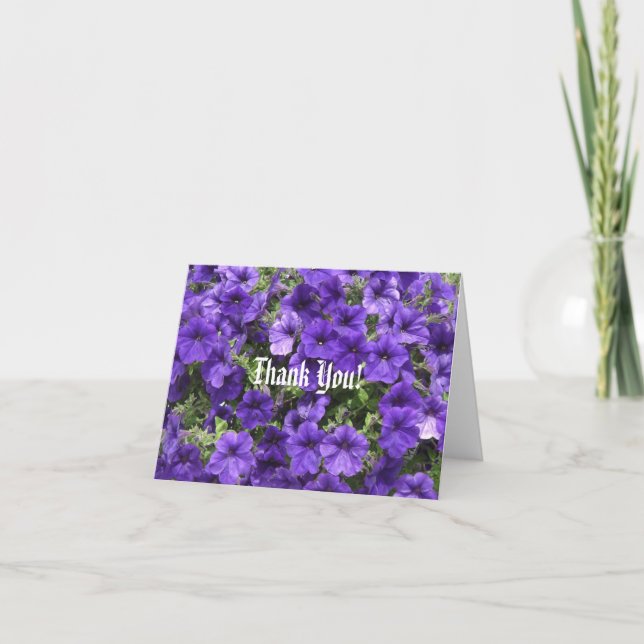 Lila Passion Petunias tackkort (Framsida)