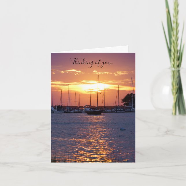 Lila Passion Sunset Thinking Card Kort (Framsida)