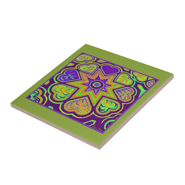 "Lila Passion" Trivet/Tile Kakelplatta (Sidan)