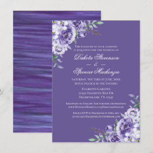 Lila Passion Violet Lavender Plum Brushstroke Inbjudningar