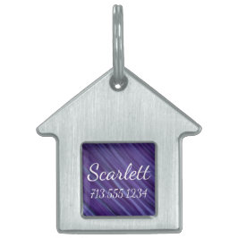 Lila Passion | Violet Lavender Plum Brushstroke Namnbricka Husdjur