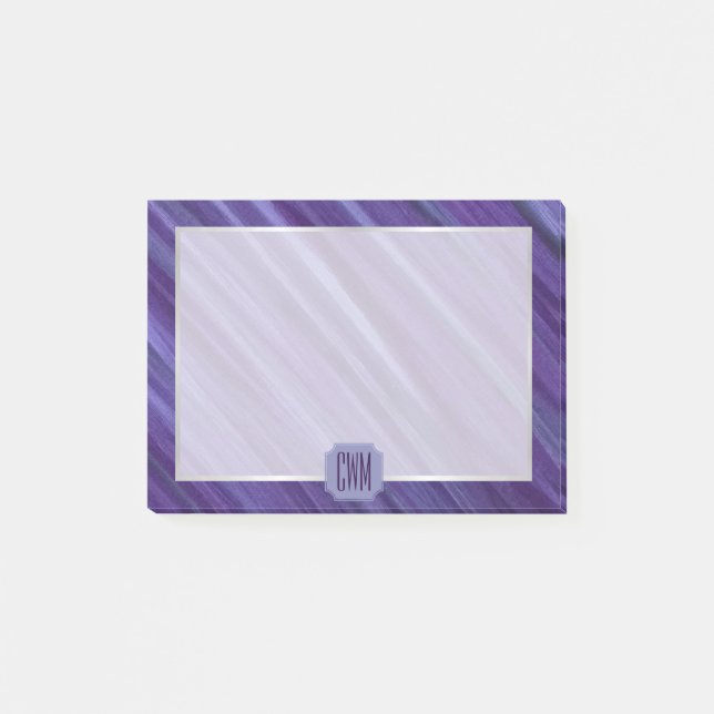Lila Passion | Violet Lavender Plum Brushstroke Post-it Block (Framsida)