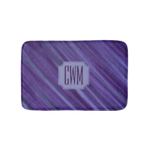 Lila Passion   Violet Plum Brushstroke Monogram Badrumsmatta