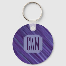 Lila Passion | Violet Plum Brushstroke Monogram Nyckelring