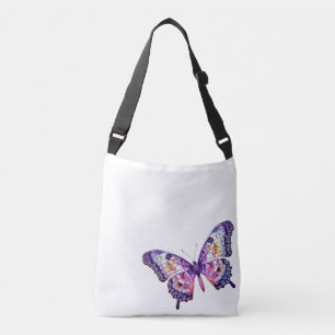 Lila passionstecken: Lila Multi Färg Monarch Axelväska