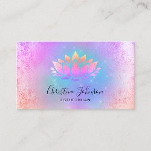 lila pastel blue orange lotus visitkort