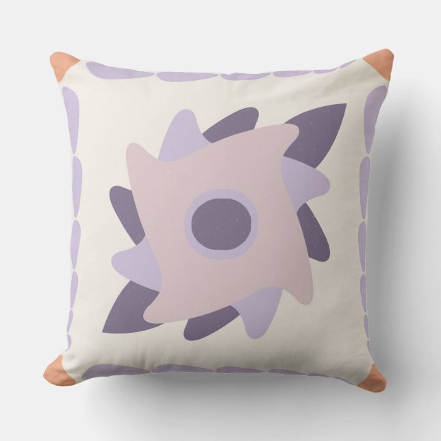 Lila pastel Decorativ färgplattor Kudde (Framsida)