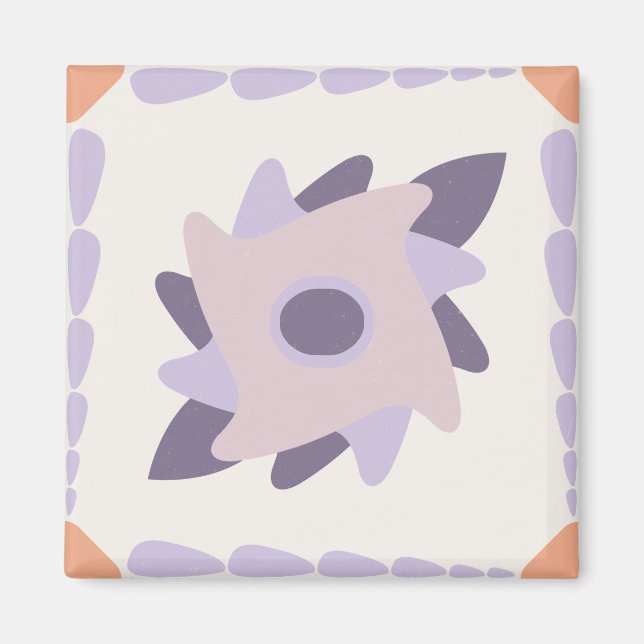 Lila pastel Decorativ färgplattor Magnet (Framsidan)