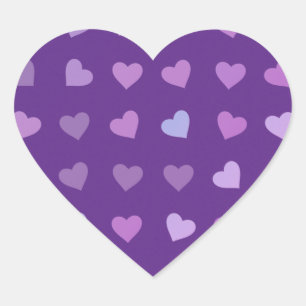 LILA PASTEL FÄRGAD HEARTS HJÄRTFORMAT KLISTERMÄRKE