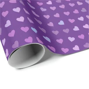 LILA PASTEL FÄRGAD HEARTS PRESENTPAPPER