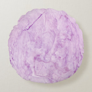Lila Pastel Marble: Luxurious Struktur Rund Kudde