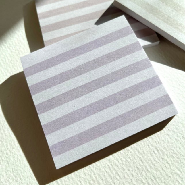Lila Pastel Rand Post-it Notes Block (Soft purple tone-on-tone stripes make a subtle statement.)