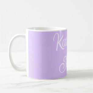 Lila pastell retro par bröllopsnamn stilfull na kaffemugg