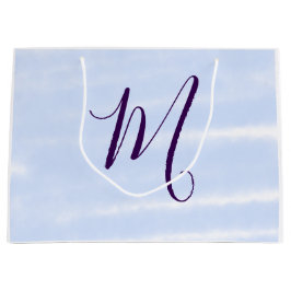 Lila pastell vattenfärg monogram namn bokstavretro