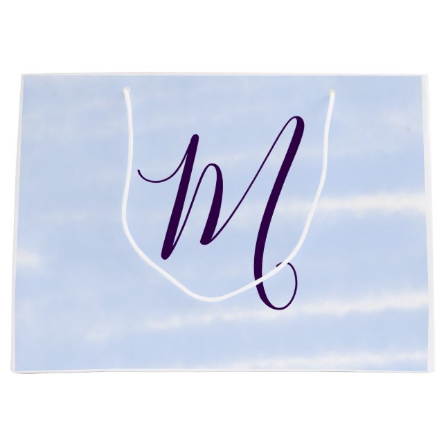 Lila pastell vattenfärg monogram namn bokstavretro (Framsidan)