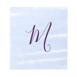 Lila pastell vattenfärg monogram namn bokstavretro anteckningsblock
