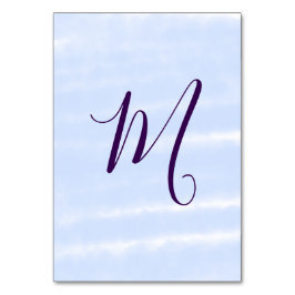 Lila pastell vattenfärg monogram namn bokstavretro bordsnummer