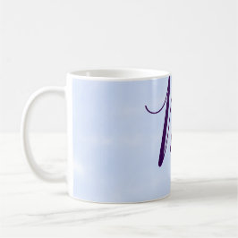 Lila pastell vattenfärg monogram namn bokstavretro kaffemugg