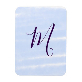 Lila pastell vattenfärg monogram namn bokstavretro magnet