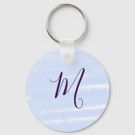 Lila pastell vattenfärg monogram namn bokstavretro nyckelring