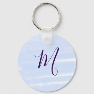 Lila pastell vattenfärg monogram namn bokstavretro nyckelring