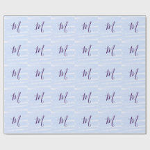 Lila pastell vattenfärg monogram namn bokstavretro
